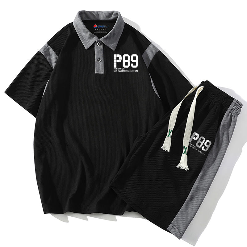 新商品 カジュアル ルーズ 半袖Tシャツⅹパンツセット 全2色-A796