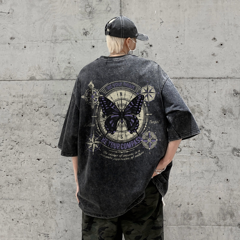 着回し力抜群 個性派 ビッグロゴ ゆったり 全6色 半袖Tシャツ-A742