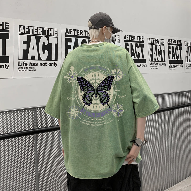 着回し力抜群 個性派 ビッグロゴ ゆったり 全6色 半袖Tシャツ-A742