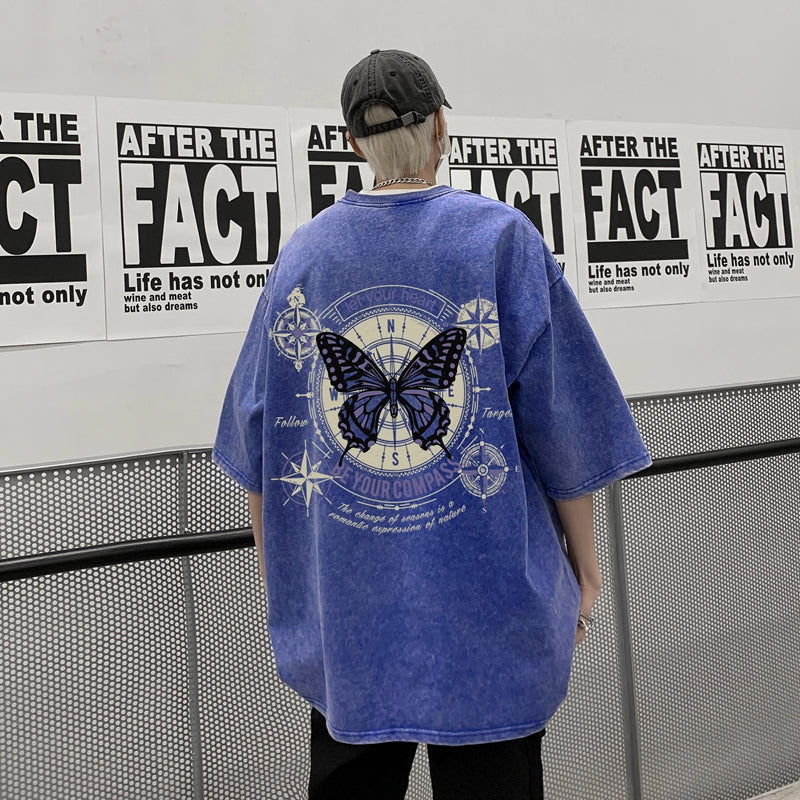 着回し力抜群 個性派 ビッグロゴ ゆったり 全6色 半袖Tシャツ-A742