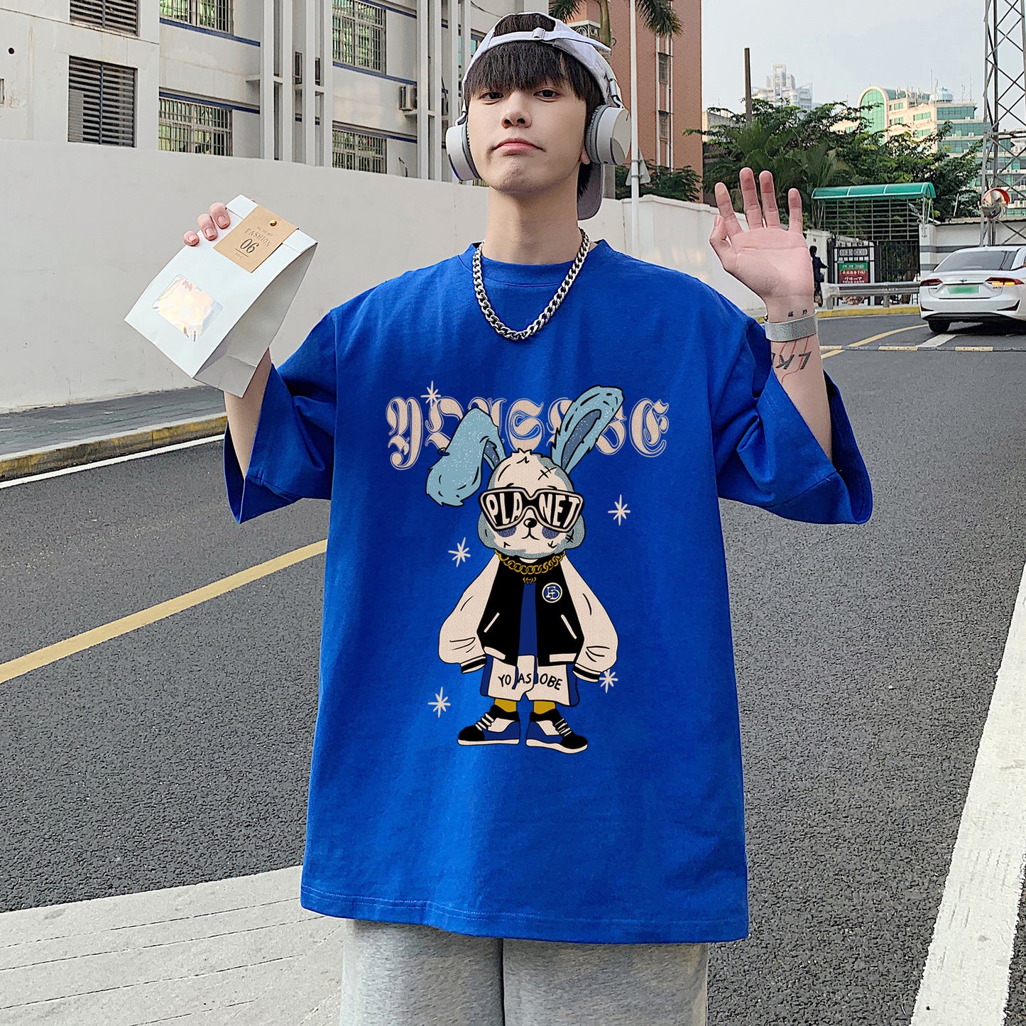 絶対欲しい 大注目 プリント 全9色 ゆったり 半袖Tシャツ -A729