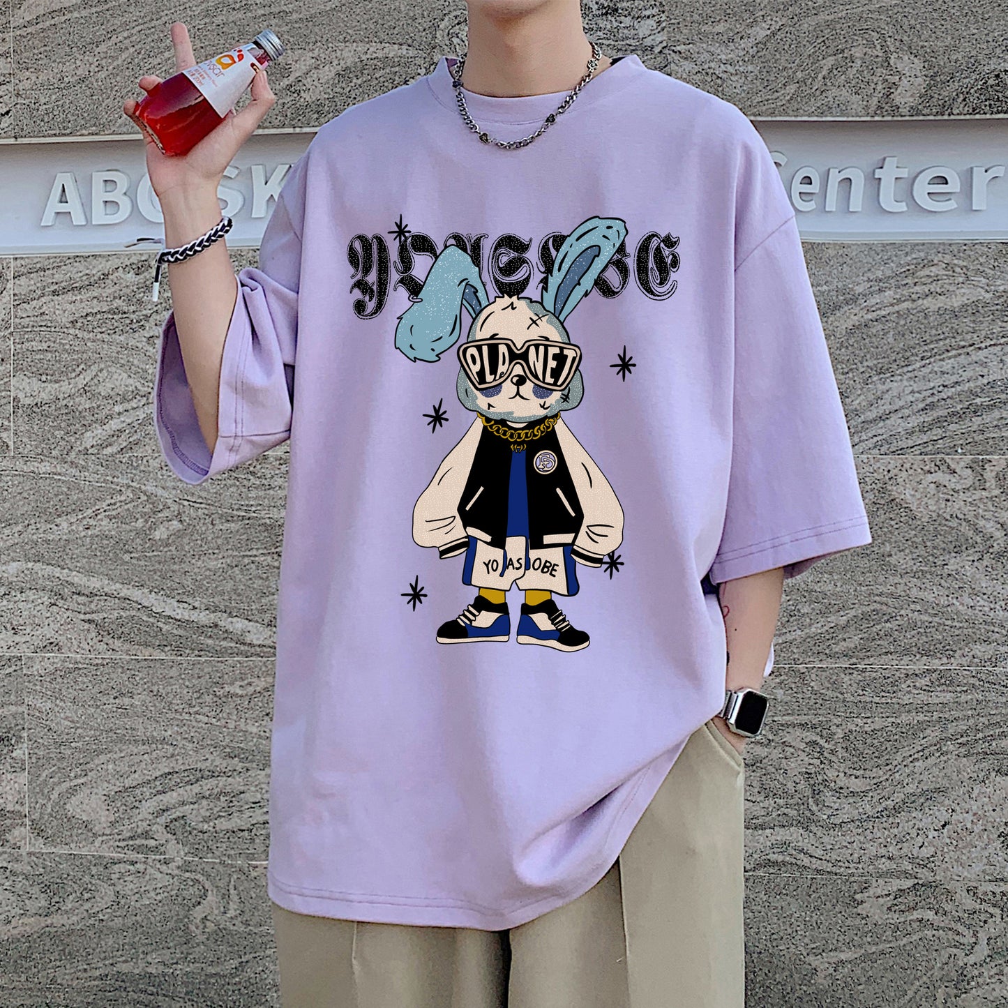 絶対欲しい 大注目 プリント 全9色 ゆったり 半袖Tシャツ -A729