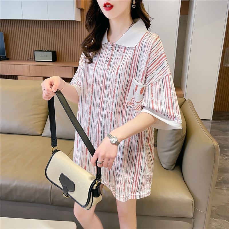 絶対流行 カジュアル プリント ゆったりトップス 半袖Tシャツ 全2色<ins-8314>