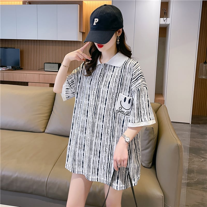 絶対流行 カジュアル プリント ゆったりトップス 半袖Tシャツ 全2色<ins-8314>