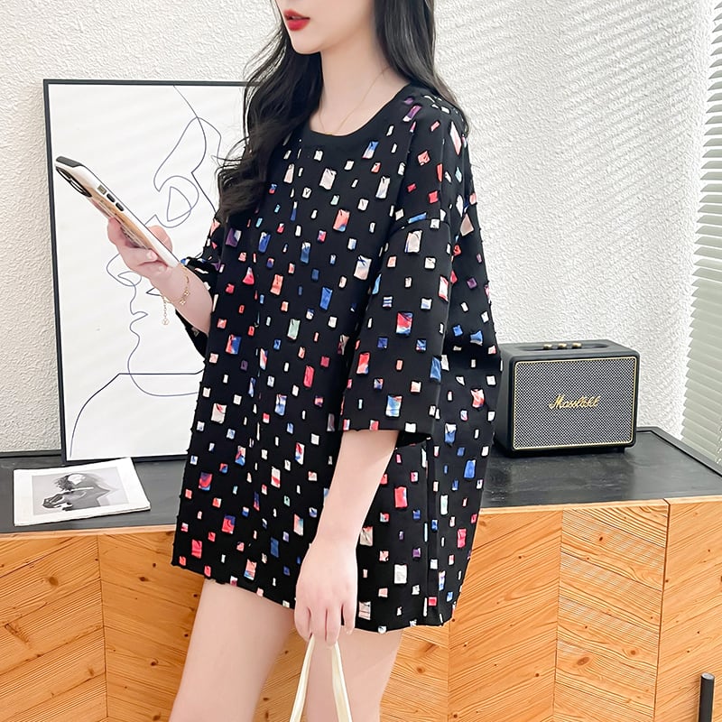 着回し力抜群 個性派 カジュアル ゆったりトップス 半袖Tシャツ 全2色<ins-8263>