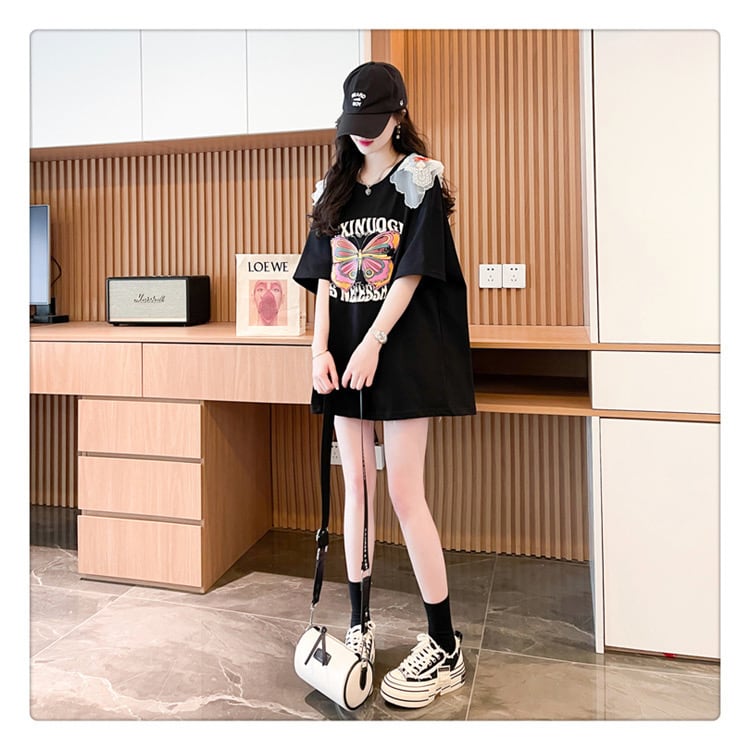 話題沸騰中 ロゴ プリント ゆったり 3色半袖Tシャツ<ins-8316>