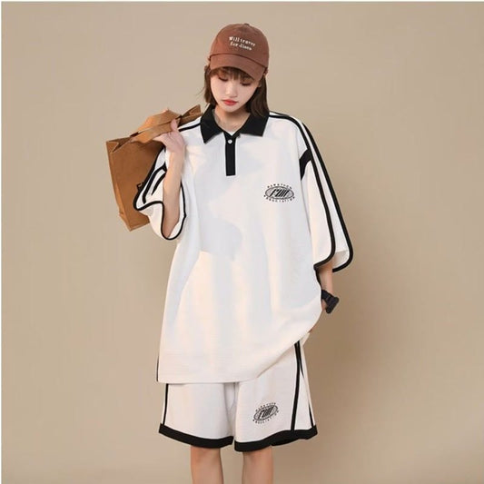 定番シンプル 絶対流行 半袖Tシャツⅹパンツセット 男女兼用ins-6538