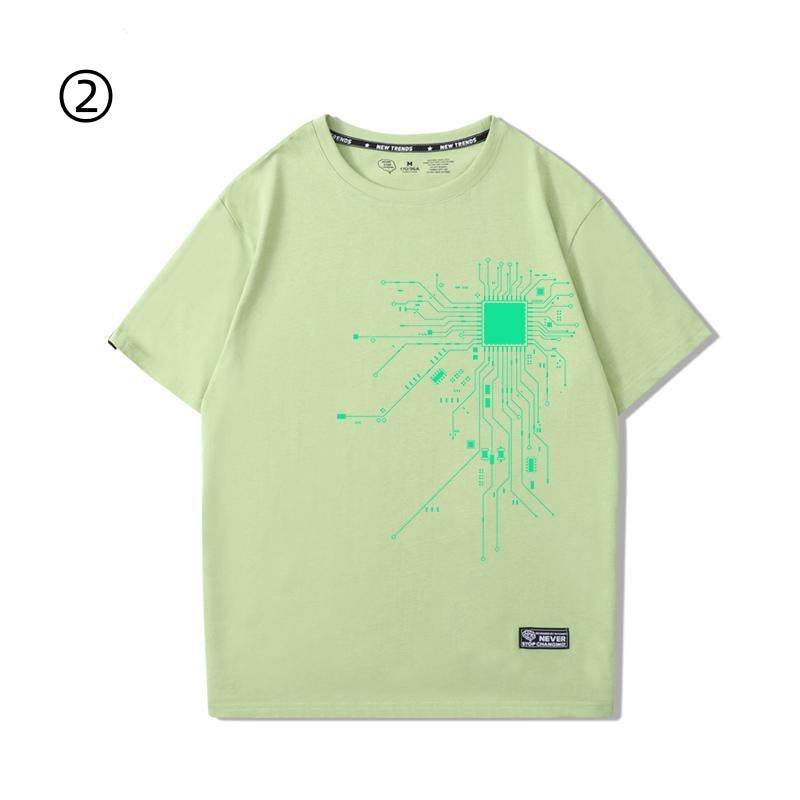 好感度UP おすすめ プリントロゴ 半袖 Tシャツ-A2323