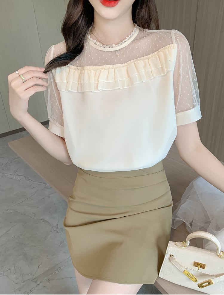 ゆったり感アップ ファッション アルファベット Tシャツ カットソー<ins-8338>