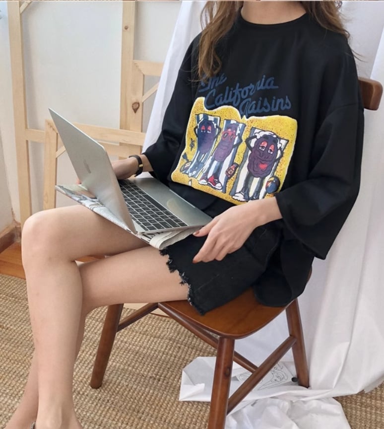 話題沸騰中 カジュアル  ゆったり プリント 2色半袖Tシャツ<ins-8161>