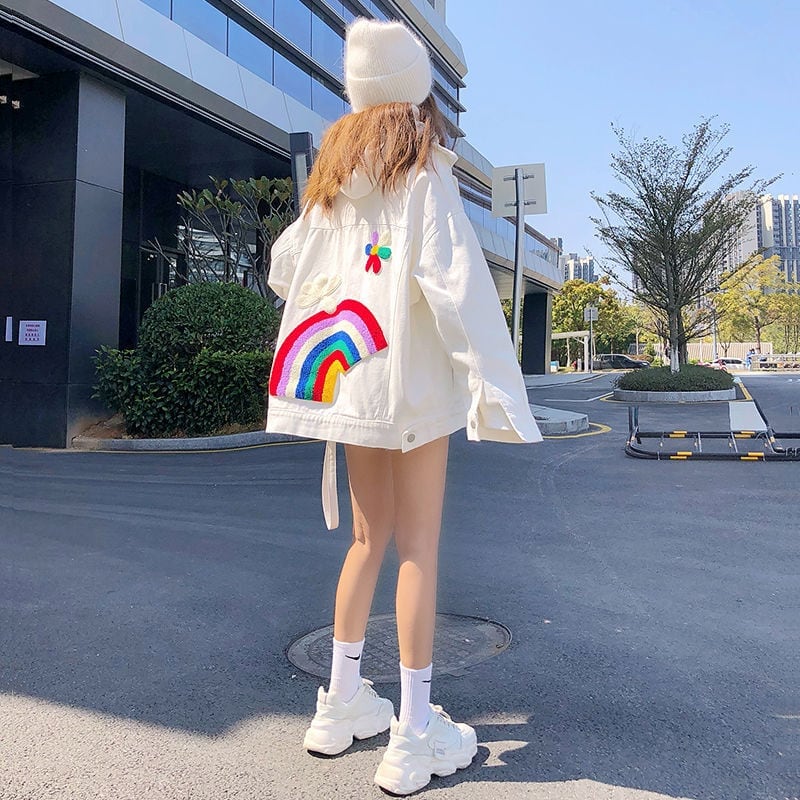 人気爆発中 キュート  切り替え デニムジャケット<ins-8064>