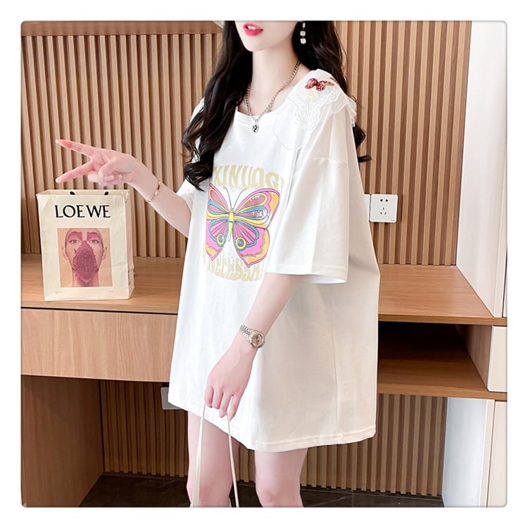 話題沸騰中 ロゴ プリント ゆったり 3色半袖Tシャツ<ins-8316>