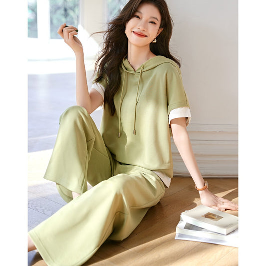 超人気 知的 カジュアル シンプル トップス+パンツ <ins-8341>