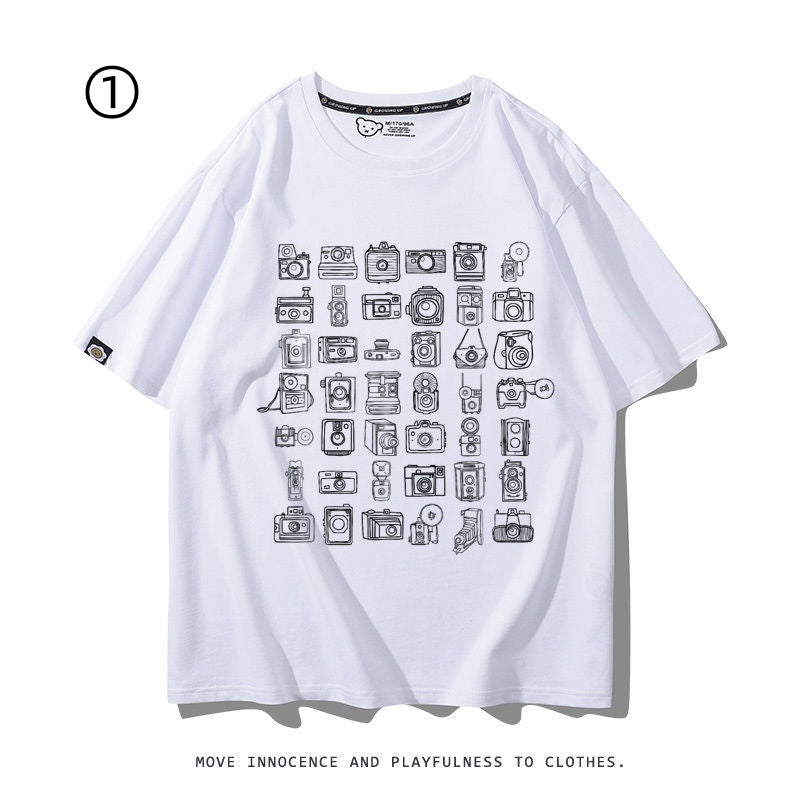 着回し力抜群 おすすめ プリントロゴ 半袖 Tシャツ-A2346