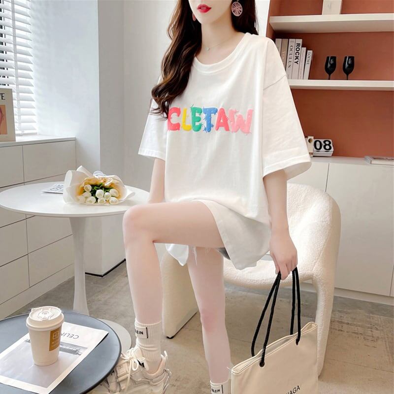 オシャレ度満点 一目惚れ アルファベット Tシャツ カットソー<ins-3071>