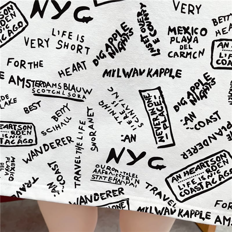 新商品 ファッション プリント 半袖Tシャツ カットソー<ins-8318>