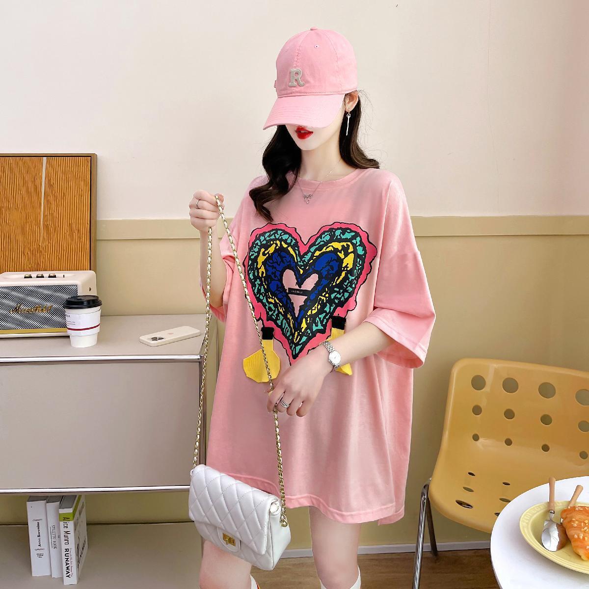 おすすめ カジュアル シンプル ゆったり 半袖Tシャツ<ins-8136>