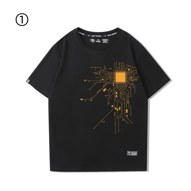 好感度UP おすすめ プリントロゴ 半袖 Tシャツ-A2323