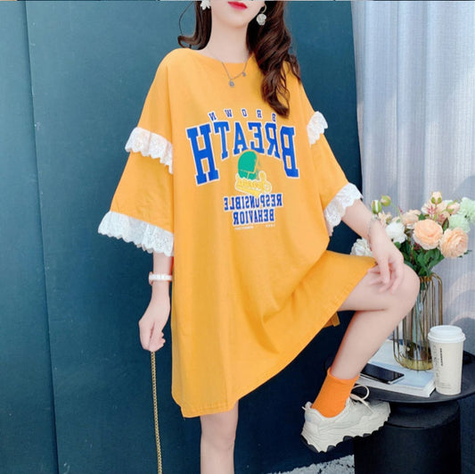 話題沸騰中  プリント ビッグロゴ ゆったり 半袖Tシャツ 全3色<ins-8252>