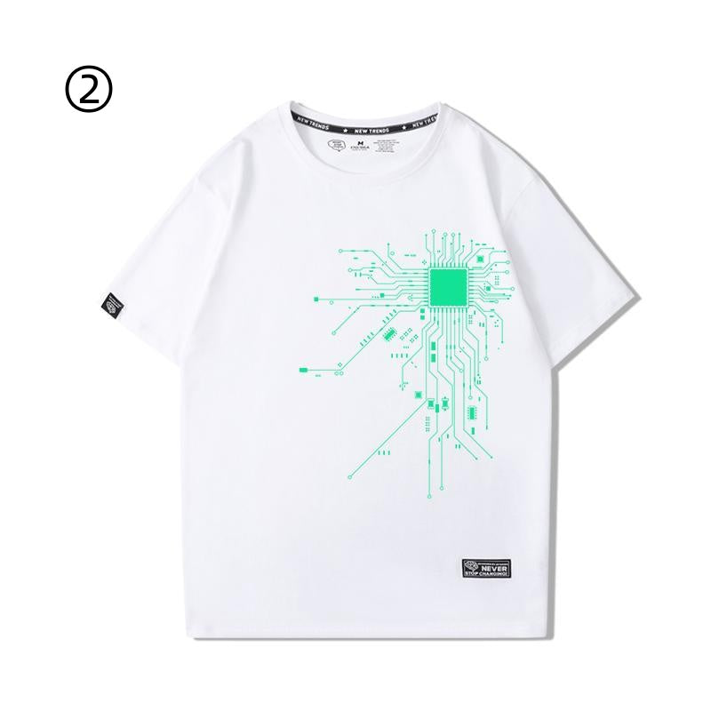 好感度UP おすすめ プリントロゴ 半袖 Tシャツ-A2323