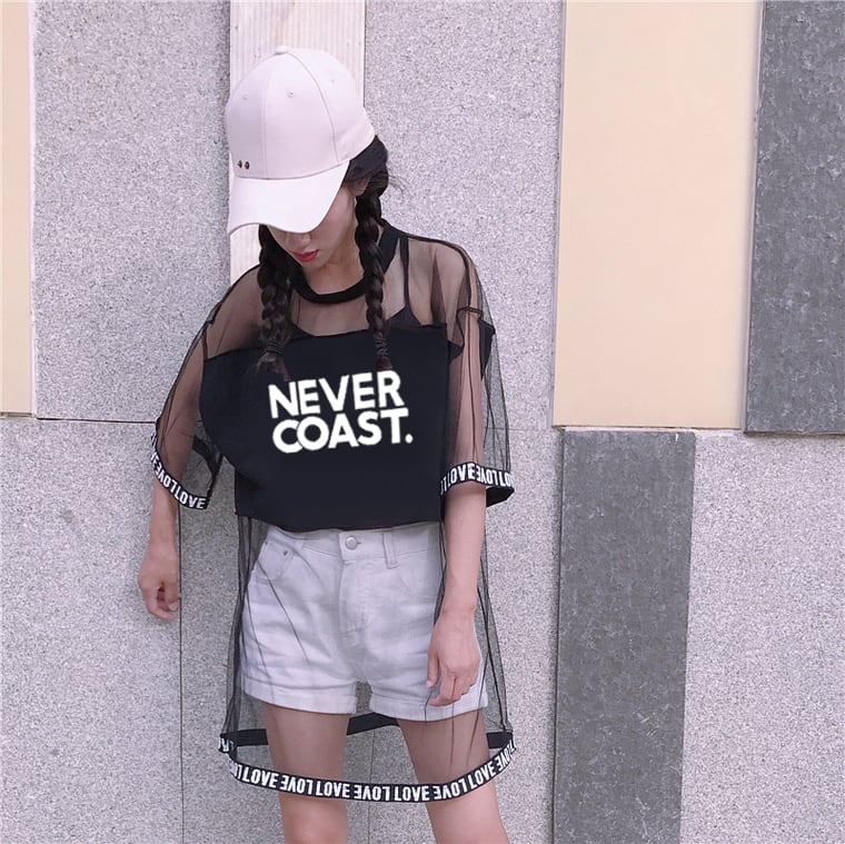 好感度UP アバンギャルド レイヤード風 プリントTシャツ ゆったり半袖<ins-8156>