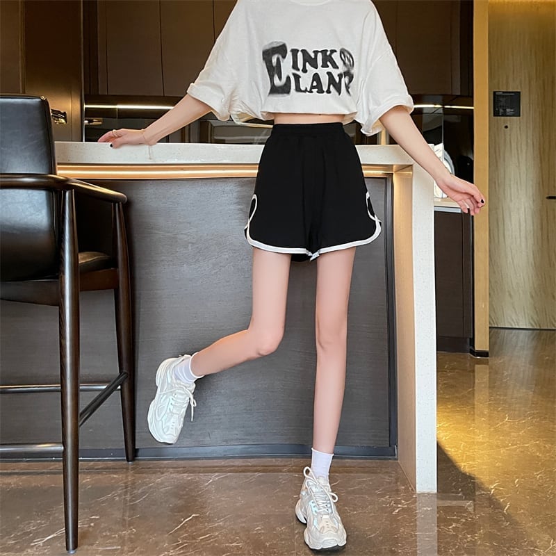 ゆったり感アップ カジュアル ハイウエスト パンツ ボトムス<ins-3563>