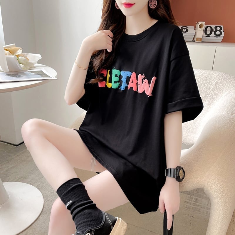 オシャレ度満点 一目惚れ アルファベット Tシャツ カットソー<ins-3071>