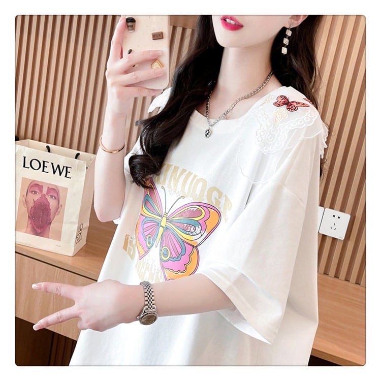 話題沸騰中 ロゴ プリント ゆったり 3色半袖Tシャツ<ins-8316>