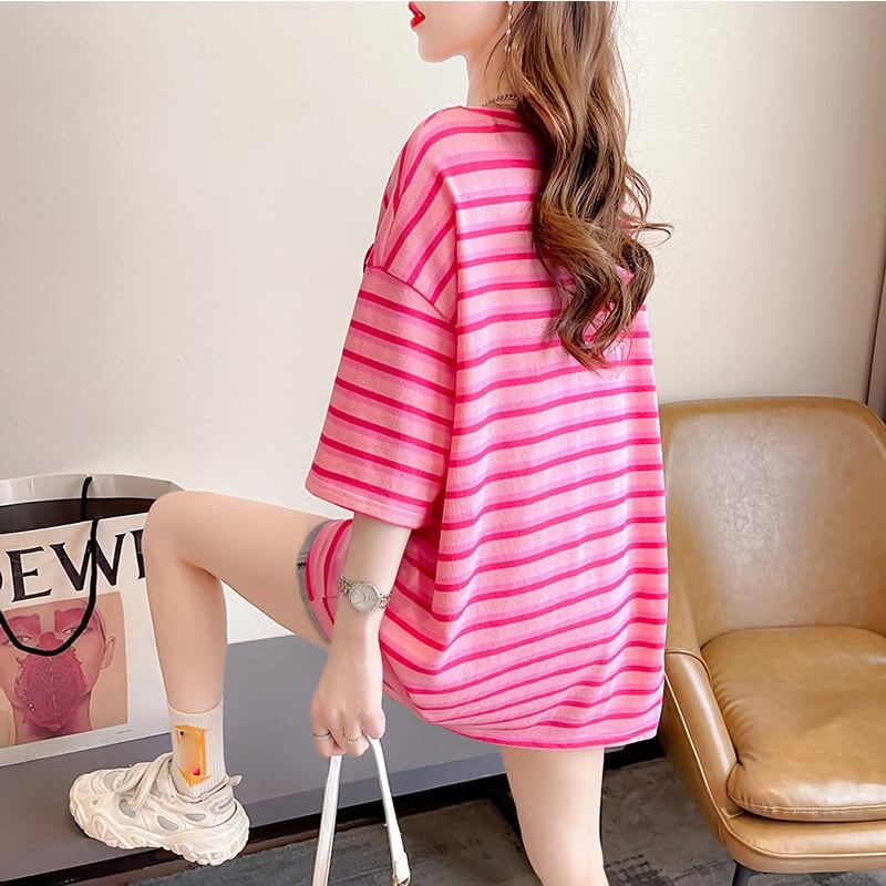 スタイリッシュ 今季大好評 ボーダー柄 Tシャツ カットソー<ins-3254>