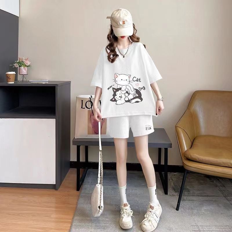 大人可愛い 上質 半袖Tシャツⅹパンツセット全4色 男女兼用 <ins-6551>