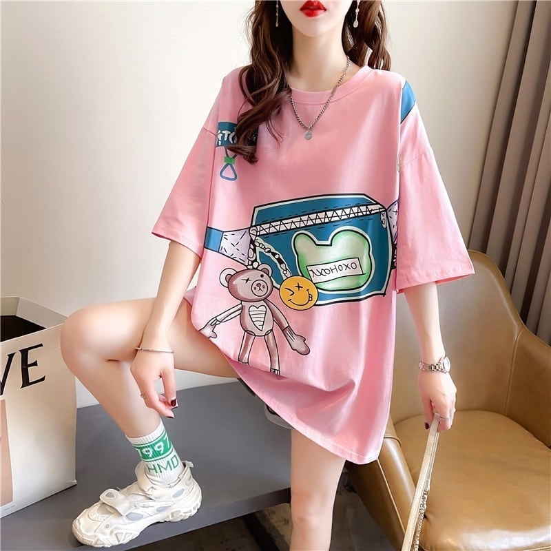 個性的なデザイン 一目惚れ 3色選択可 プリント Tシャツ カットソー<ins-3062>