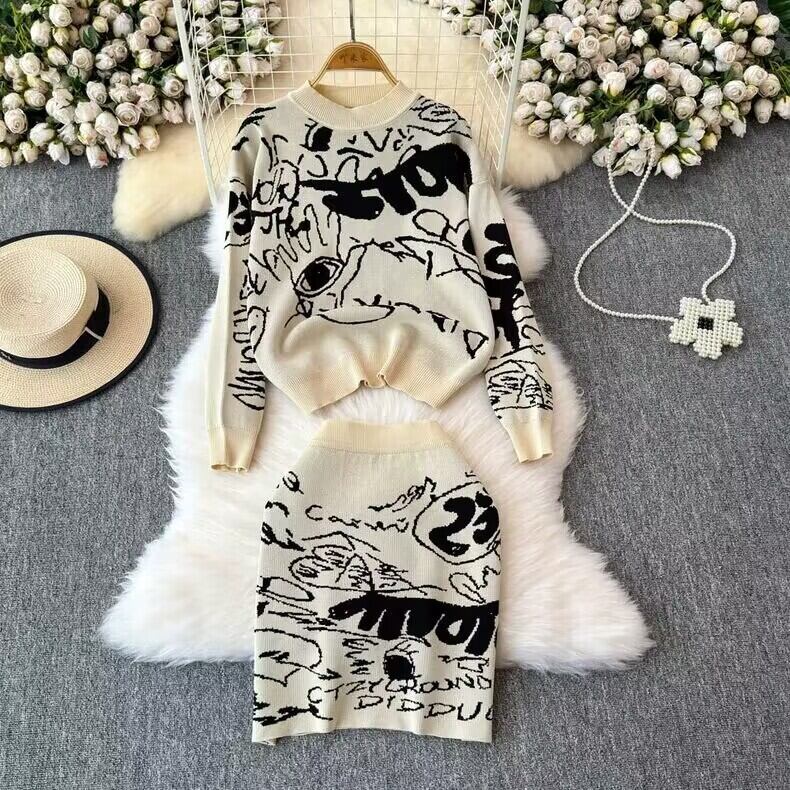 目を奪われる カジュアル トップスⅹミニスカートセットアップE-10869