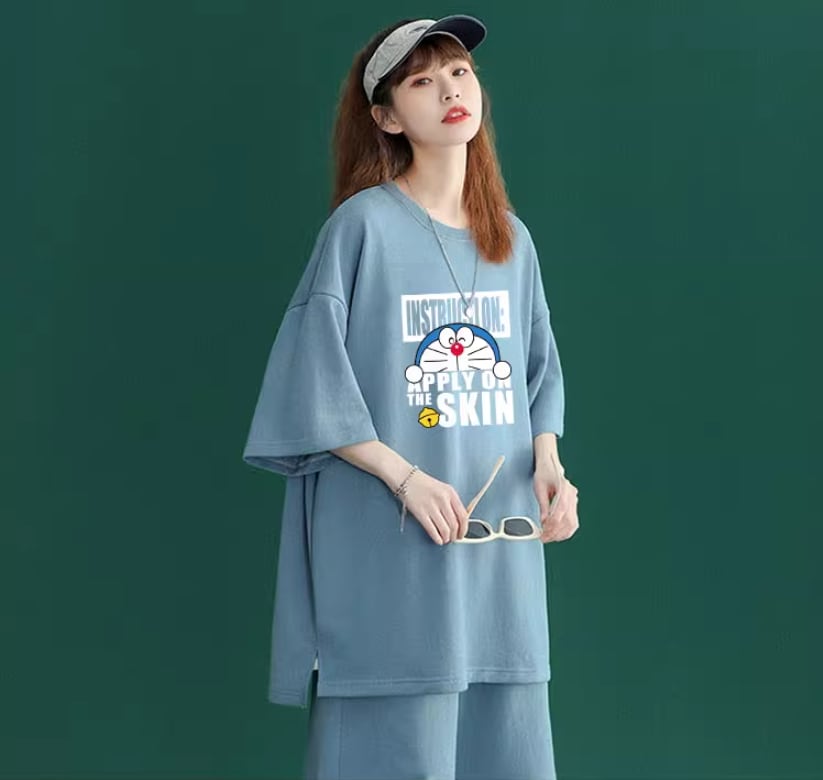 好感度UP カジュアル シンプル 半袖Tシャツⅹパンツセット全4色<ins-8203>