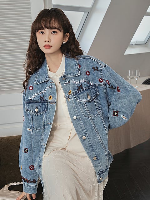 超人気 ファッション スウィート 個性派 デニムジャケット<ins-6543>