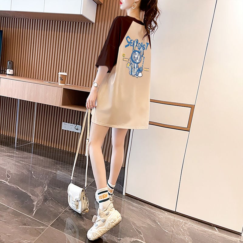 定番シンプル 4色選択可 プリント Tシャツ カットソー<ins-8274>