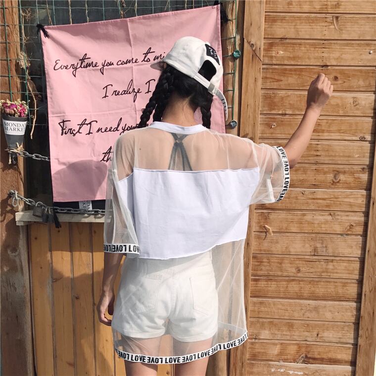 好感度UP アバンギャルド レイヤード風 プリントTシャツ ゆったり半袖<ins-8156>