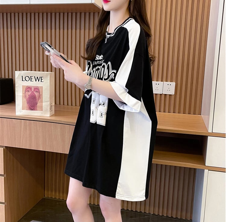 絶対流行 個性的なデザイン 一目惚れ 2色選択可 プリント Tシャツ カットソー<ins-8279>