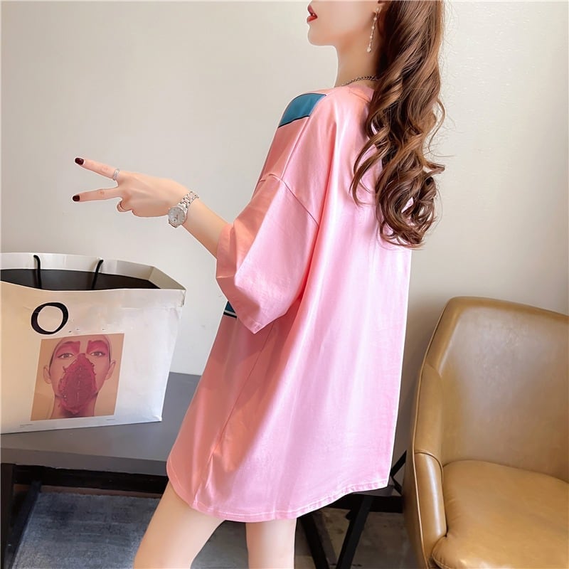 個性的なデザイン 一目惚れ 3色選択可 プリント Tシャツ カットソー<ins-3062>