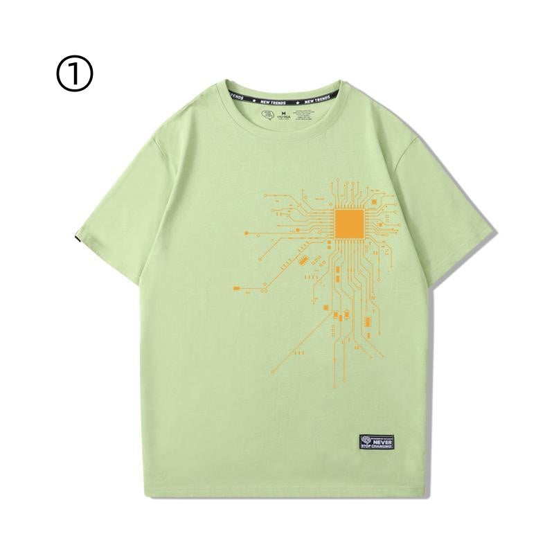 好感度UP おすすめ プリントロゴ 半袖 Tシャツ-A2323