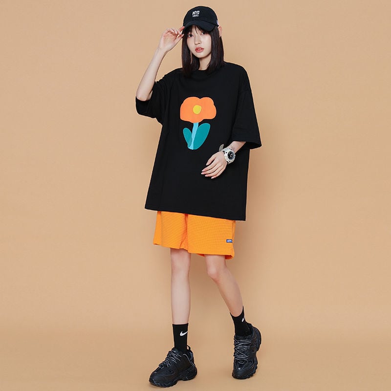 超人気上質 シンプル 半袖Tシャツⅹパンツセット<ins-8126>