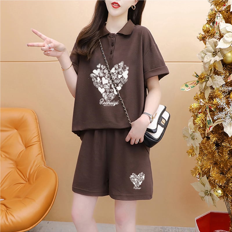 売り切れ必至 清涼感たっぷり シンプル 半袖Tシャツ+パンツ セットアップ<ins-8195>