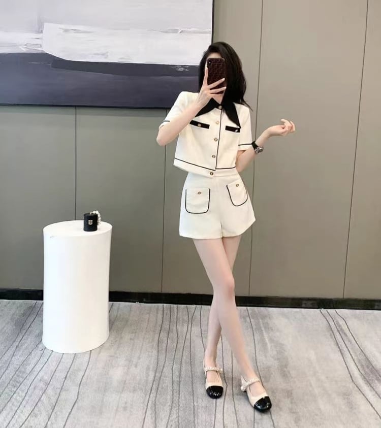 美人度アップ 絶対流行 エレガント 上質 半袖Tシャツⅹパンツセット<ins-6609>