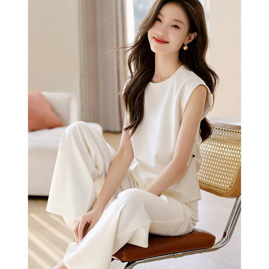 絶対欲しい 上品 カジュアル シンプル エレガント トップス+パンツ <ins-8340>