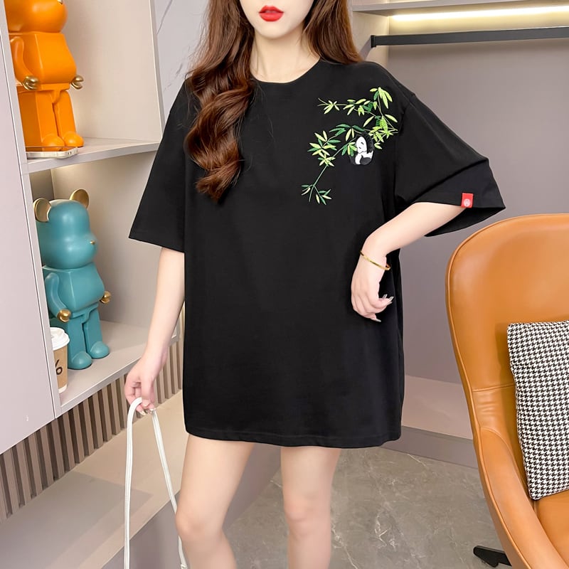 新商品 上質 カジュアル 刺繍 半袖Tシャツ カットソー<ins-8219>