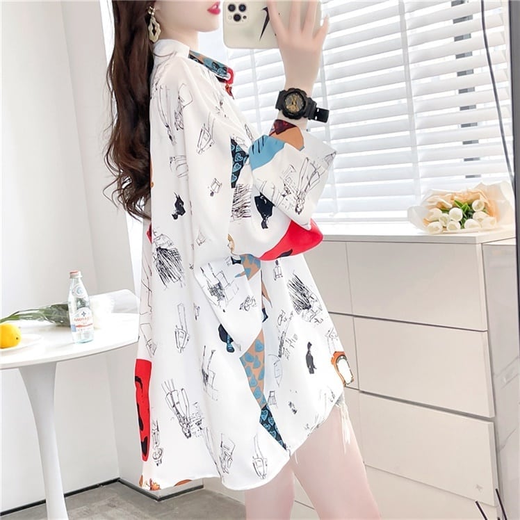 超人気 ファッション 個性派 ブラウス<ins-4998>