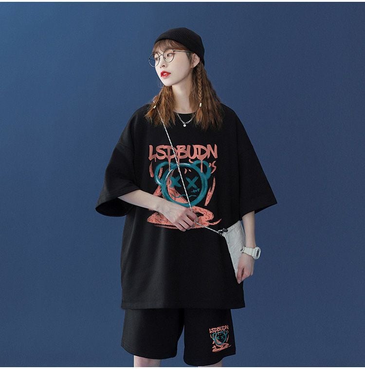 早い者勝ち 半袖Tシャツⅹパンツセット全4色 男女兼用<ins-6554>