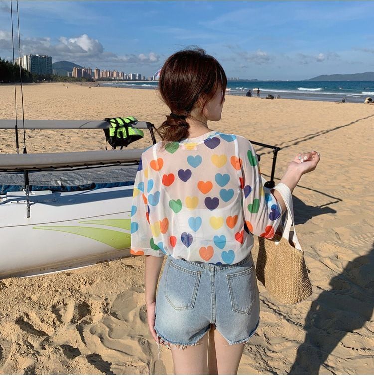 話題沸騰中 キュート カラーマッチング 2色 半袖Tシャツ<ins-8155>