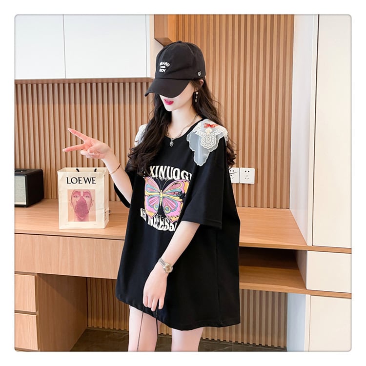 話題沸騰中 ロゴ プリント ゆったり 3色半袖Tシャツ<ins-8316>