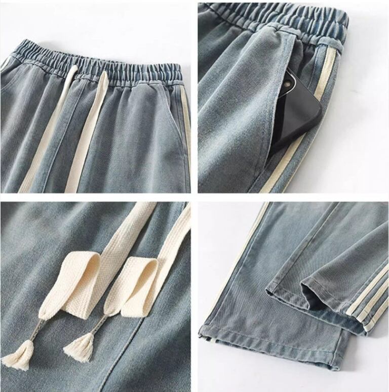 スタイルアップ カジュアル 肌触り抜群 デニム ジョガーパンツ E-9590