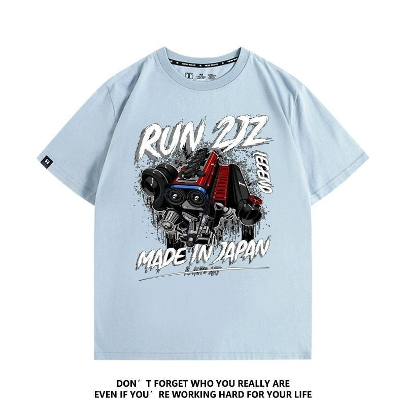 おすすめ プリントロゴ 半袖 Tシャツ-A2349